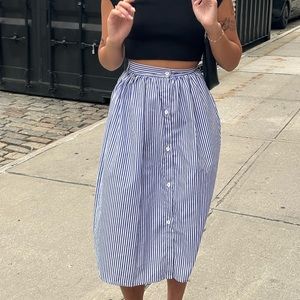 Blue and White Striped Skirt Size Small